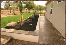 New home builder addition, Loomis, CA, walkway and planter wall