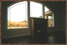 Build to suit, new custom home in Newcastle, CA, family room fireplace photo